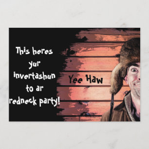Funny inbjudan till temat Rednacke Party