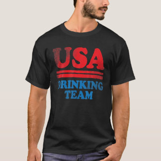 Funny Independence day kläder USA Drinking Team 4 T Shirt