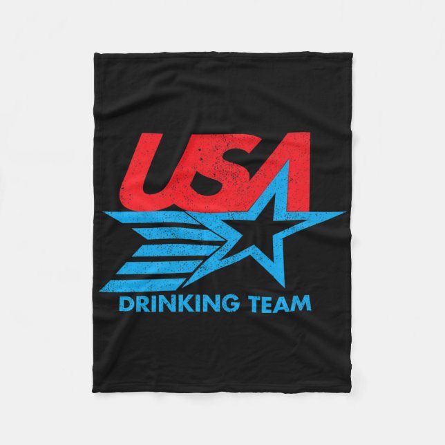 Funny Independence day T Shirt Usa Drinking Team 4 Fleecefilt (Framsidan)