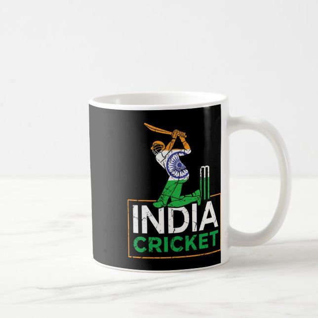 Funny India Flag Cricket Supporters Tee Indian Cri Kaffemugg (Höger)