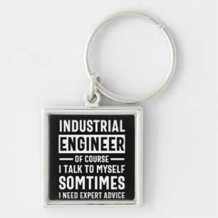 Funny Industrial Ingenjör Gift Fyrkantig Silverfärgad Nyckelring