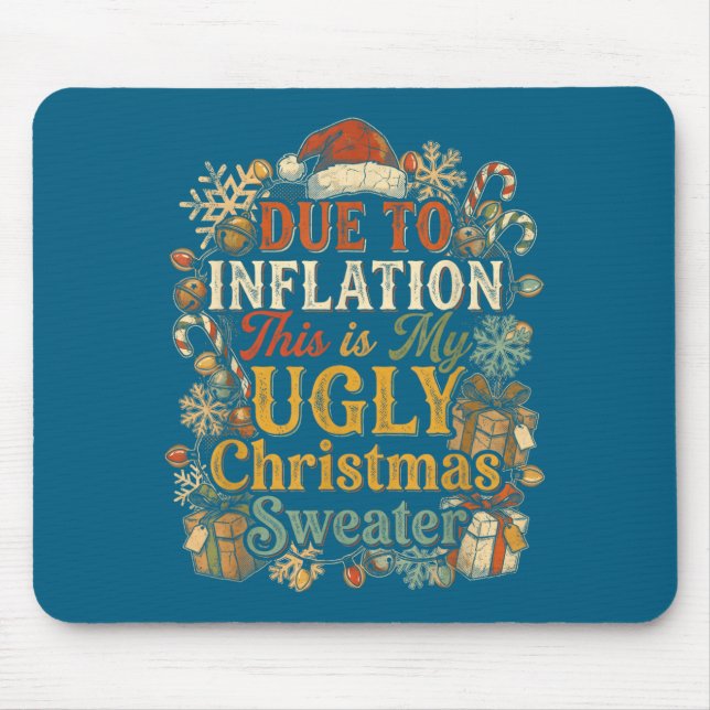 Funny Inflation Ugly Christmas Sweater Retro Vinta Musmatta (Framsidan)