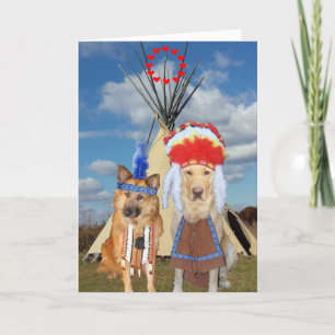Funny infödd amerikansk Hundar Valentine Helgdag C Helgkort