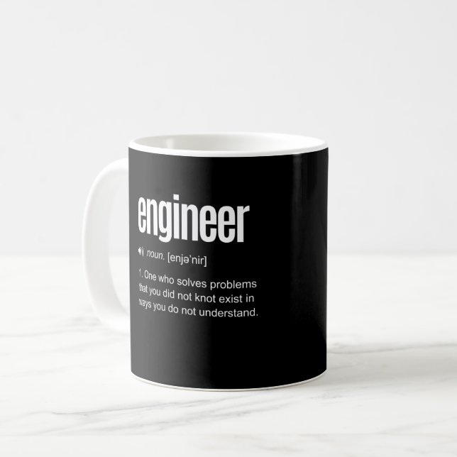 Funny Ingenjör Definition Kaffemugg (Framsida vänster)