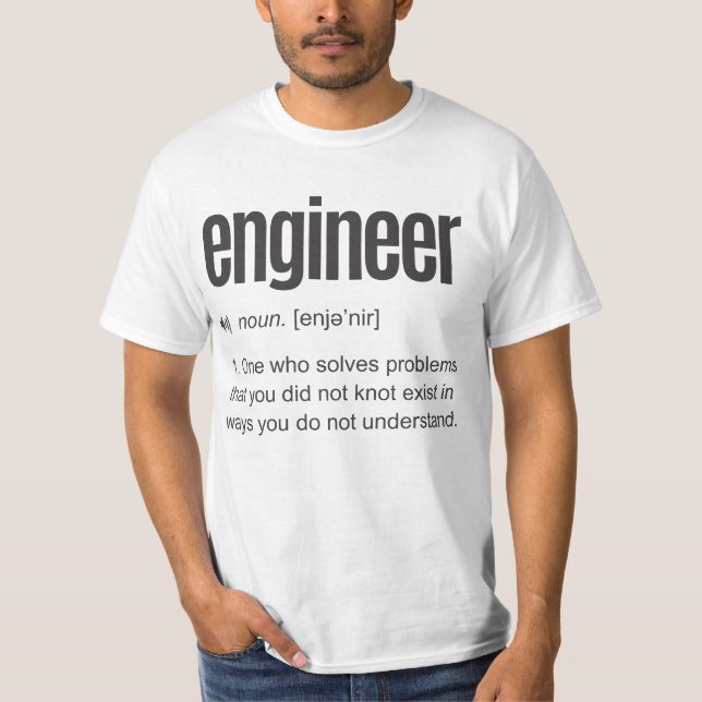 Funny Ingenjör Definition T Shirt (Framsida)