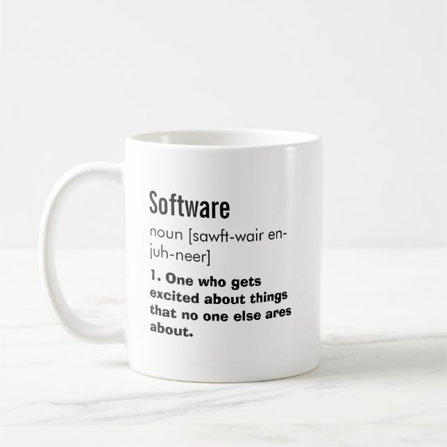 Funny Ingenjör-definitionsgåva för bästa Software Kaffemugg (Vänster)