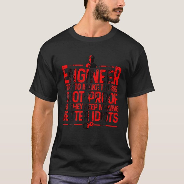 Funny Ingenjör Gift För manar Women Coola Engineer T Shirt (Framsida)