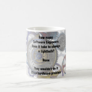 Funny INGENJÖR-joke i Software Ändra en glödlampa Kaffemugg
