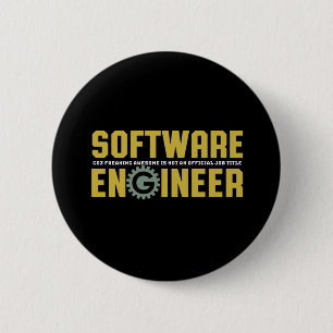 Funny Ingenjör Software Engineering och Programmer Knapp