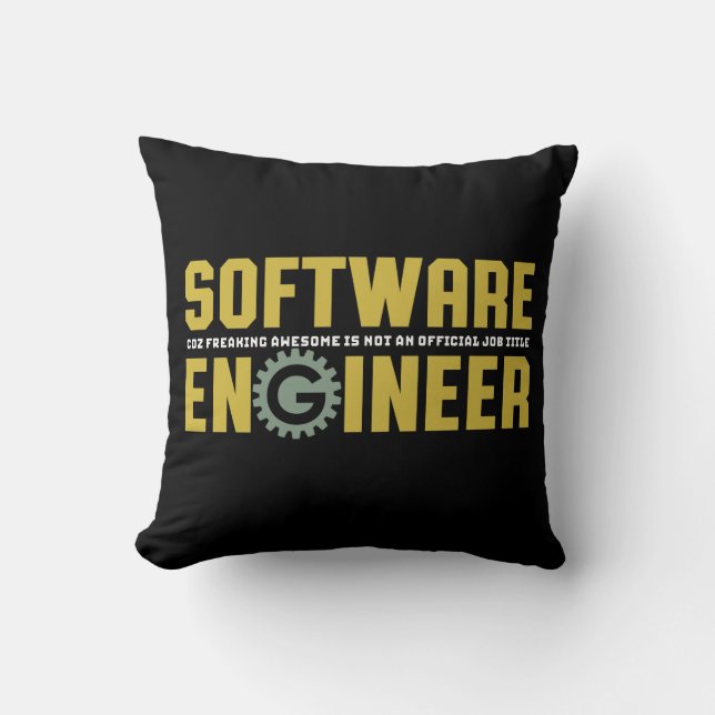 Funny Ingenjör Software Engineering och Programmer Kudde (Framsida)