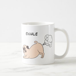 Funny Inhale Exhale Hund Kaffemugg