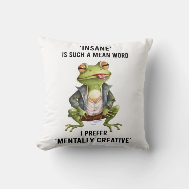 Funny Inš Frog Say Kudde (Framsida)
