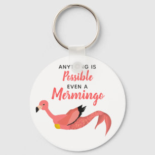 Funny inspirationell Sjöjungfru Flamingo Mermingo Nyckelring