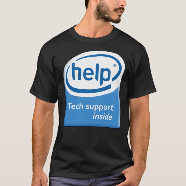 Funny Intel Parody Logo Computer Tech Support Esse T Shirt (Framsida)