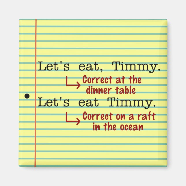 Funny interpunktion Grammar Magnet (Framsidan)