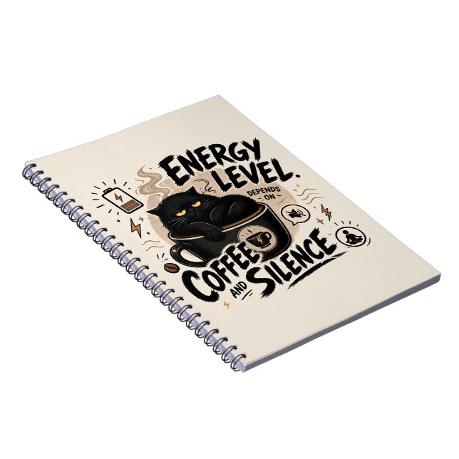 Funny Introvert Black Cat Notebook Anteckningsbok (Högra Sidan)