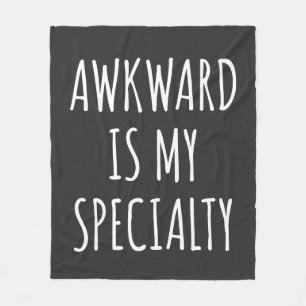 Funny Introvert Humor Quote Awkward Roligt Black Fleecefilt