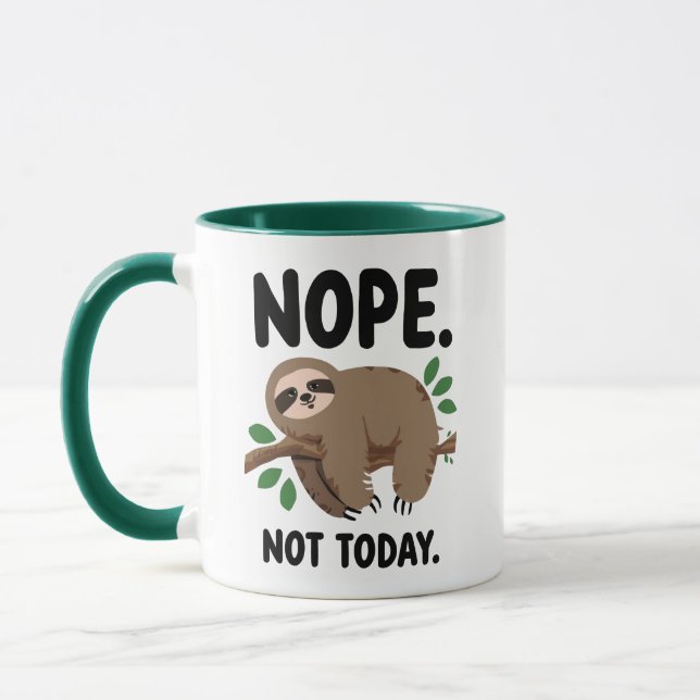 Funny Introvert Humor with a Lazy Sloth Mugg (Vänster)