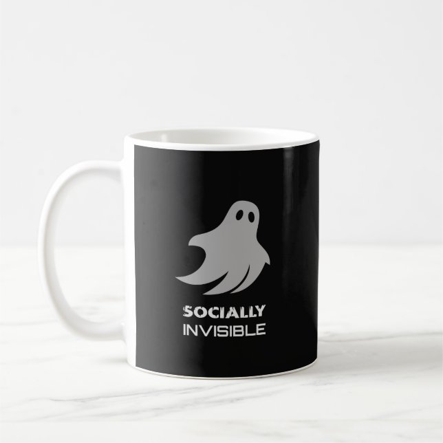 Funny Introvert Spooky Ghost Kaffemugg (Vänster)