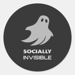 Funny Introvert Spooky Ghost Runt Klistermärke