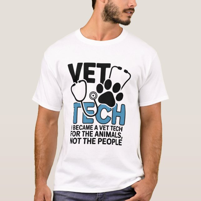 Funny Introvert Vet Tech For The Animals Quote T Shirt (Framsida)