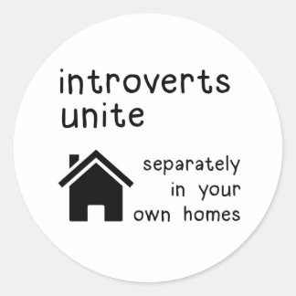 Funny Introverts Unite Sticker Runt Klistermärke