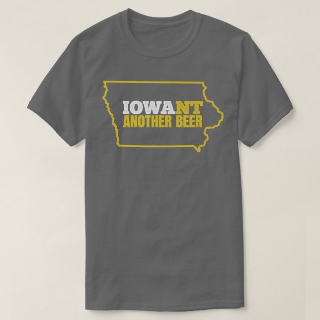 Funny Iowa Beer ShirtDistress Iowa State Karta T S T Shirt (Design framsida)