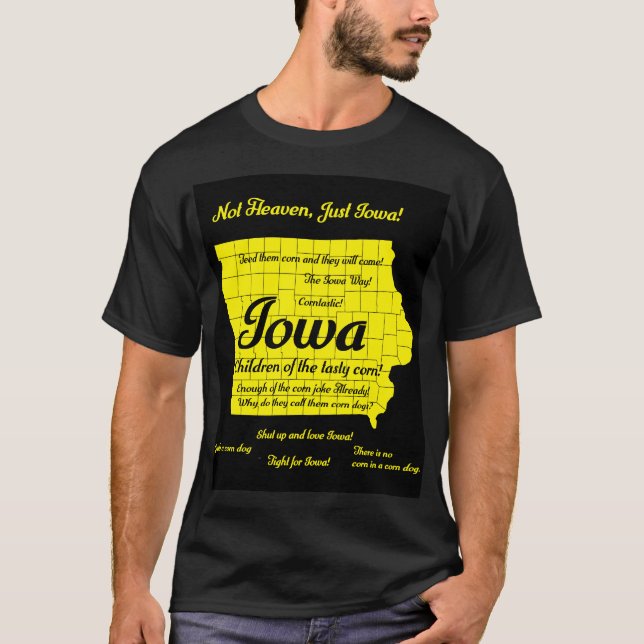 Funny Iowa karta-design T Shirt (Framsida)