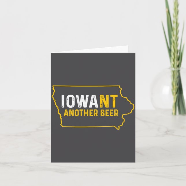 Funny Iowant Another Beer Iowa Beer Distressed  Kort (Framsida)