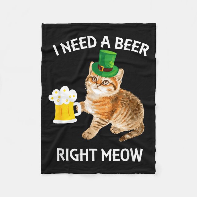 Funny Irish Beer Cat St Patricks Day Drinking With Fleecefilt (Framsidan)