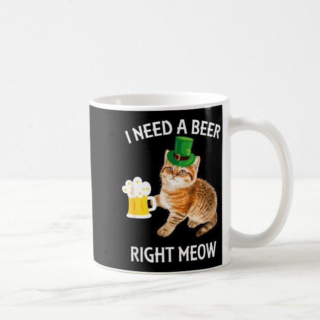 Funny Irish Beer Cat St Patricks Day Drinking With Kaffemugg (Höger)