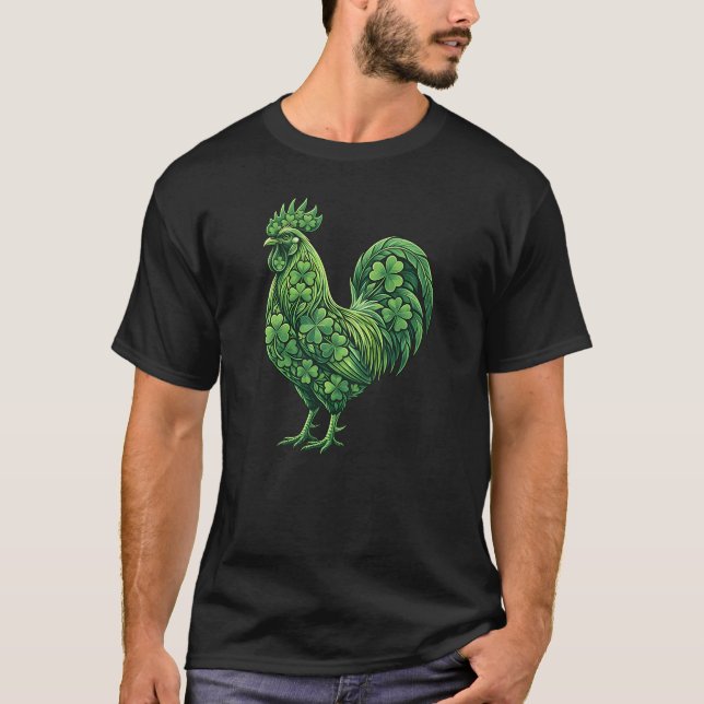 Funny Irish Chicken Rooster St. Patrick’s  T Shirt (Framsida)