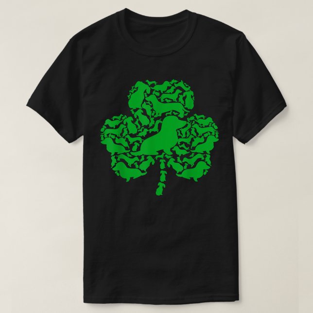 Funny Irish Dachshund Dog Shamrock St  T Shirt (Design framsida)