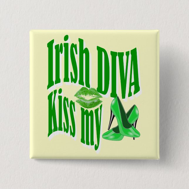 Funny Irish diva St patrick's day Knapp (Framsida)