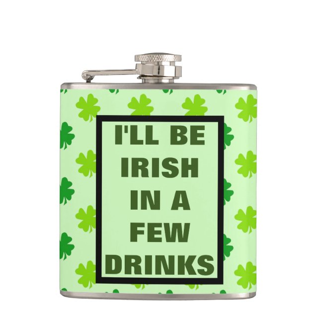 Funny Irish Drinking Humor Quote Sprit Whiskey Fla Fickplunta (Framsidan)