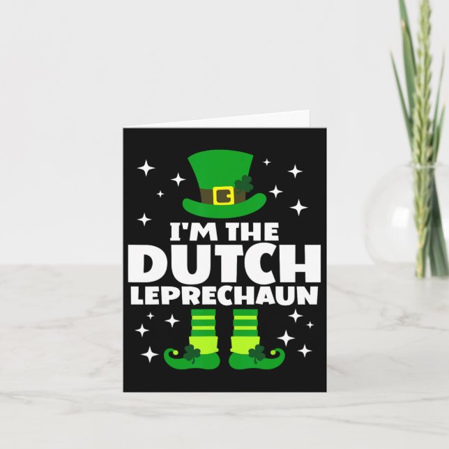 Funny Irish Dutch Leprechaun Lycklig St patricks d Kort (Framsida)