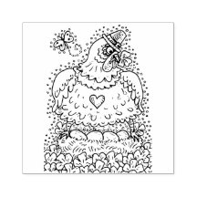 FUNNY IRISH HEN, ÄGG OCH SHAMROCKS CUTE CHICKEN