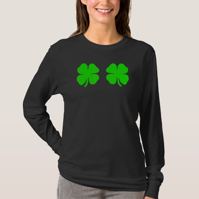 Funny Irish Lucky Shamrock Bra T Shirt (Framsida)