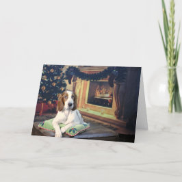 Funny Irish Red and White Setter Helgdag Card Kort