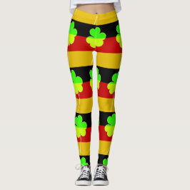 Funny Irish Shamrock German Flagga St. Patrick Leggings