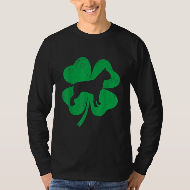 Funny Irish Shamrock Löv Boston Terrier T Shirt (Framsida)
