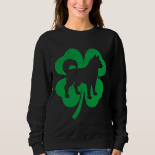 Funny Irish Shamrock Löv Siberian husky St Patric T Shirt