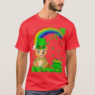 Funny Irish Shamrock Rainbow Lucky Bear St Patrick T Shirt