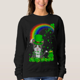 Funny Irish Shamrock Rainbow Lucky Cat St Patrick' T Shirt
