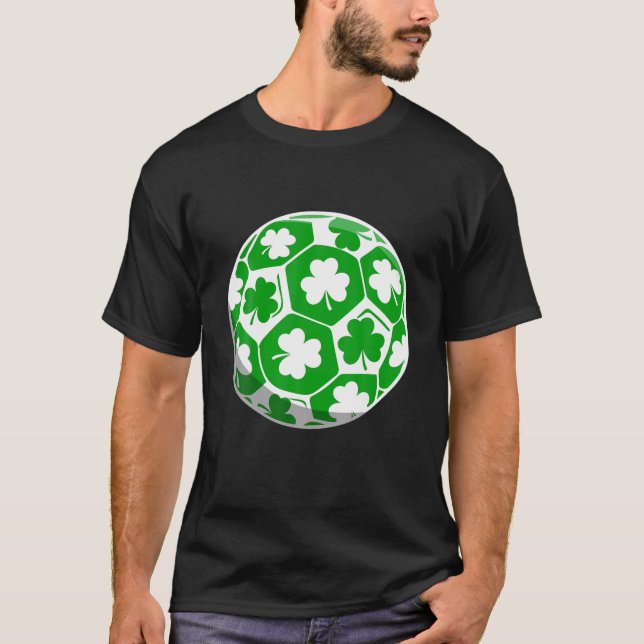 Funny Irish Sport Soccer Älskare Shamrock St.Patri T Shirt (Framsida)