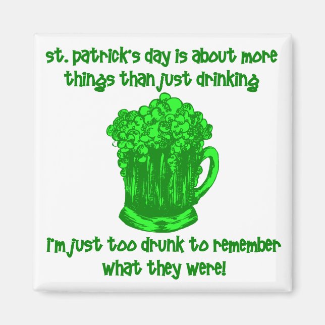 Funny Irish St Patricks Drinking Magnet (Framsidan)