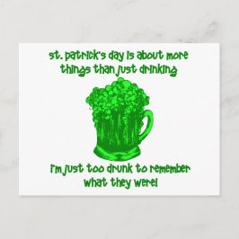 Funny Irish St Patricks Drinking Vykort