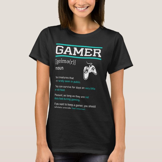 Funny, ironisk spelspeldefinition - spel t shirt (Framsida)