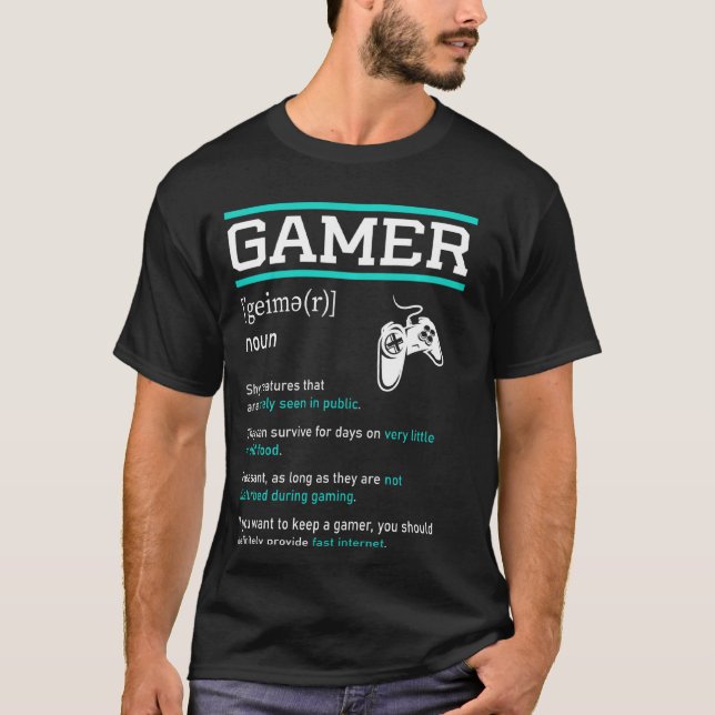 Funny, ironisk spelspeldefinition - spel t shirt (Framsida)