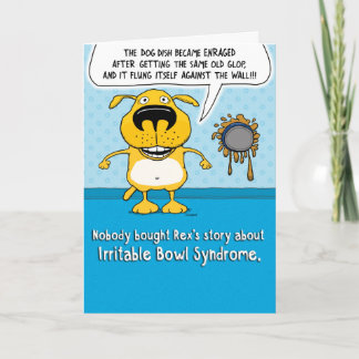 Funny Irritable Bowl Syndrome Hund Birthday Card Kort